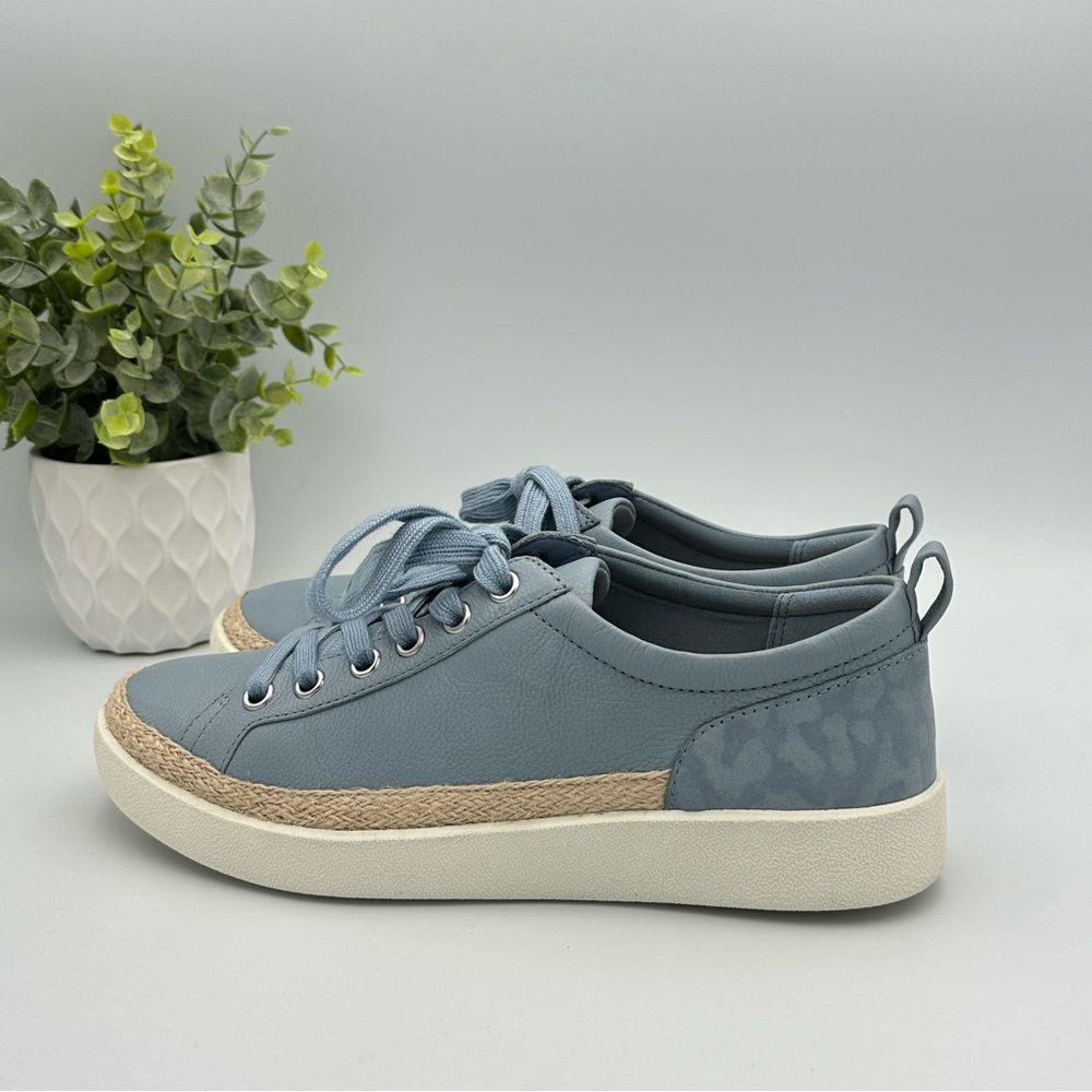 Vionic Women’s Winny Lace up Blue Leather Confort Sneakers Size 6.5 - Picture 4 of 10